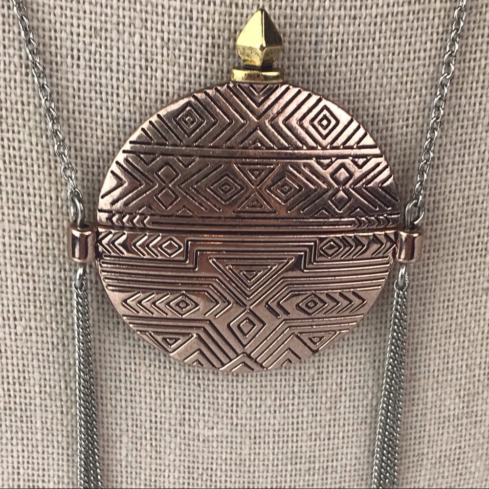 House of Harlow Mosiac Aztec Tassel Long Necklace - Picture 4 of 7